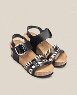 Online Wedge Sandal BARI 304 Black Wedge Sandals