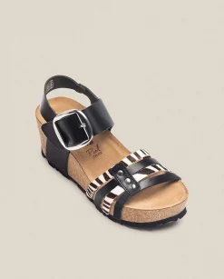 Online Wedge Sandal BARI 304 Black Wedge Sandals