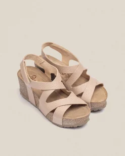Sale Wedge Sandal BARI-303 Beige Wedge Sandals