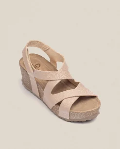 Sale Wedge Sandal BARI-303 Beige Wedge Sandals