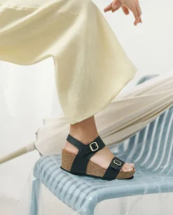 Store Wedge Sandal BARI-301 Black Wedge Sandals