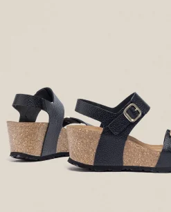 Store Wedge Sandal BARI-301 Black Wedge Sandals