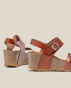 Fashion Wedge Sandal BARI-301 Brown Wedge Sandals