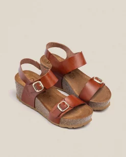 Fashion Wedge Sandal BARI-301 Brown Wedge Sandals