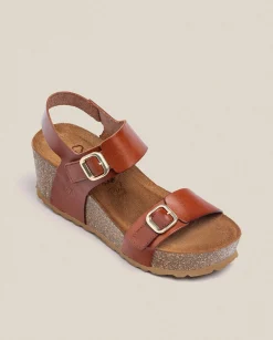 Fashion Wedge Sandal BARI-301 Brown Wedge Sandals