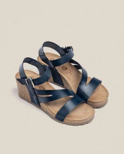 Flash Sale Wedge Sandal CADIZ-302 Blue Wedge Sandals
