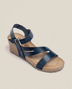 Flash Sale Wedge Sandal CADIZ-302 Blue Wedge Sandals