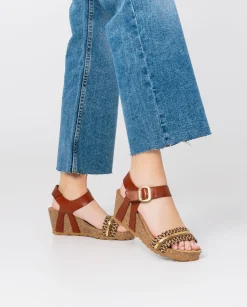 Fashion Wedge Sandal CADIZ-306 Brown Wedge Sandals