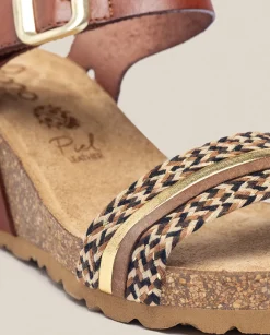 Fashion Wedge Sandal CADIZ-306 Brown Wedge Sandals