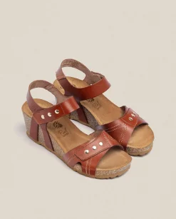 Clearance Wedge Sandal CADIZ-303 Brown Wedge Sandals