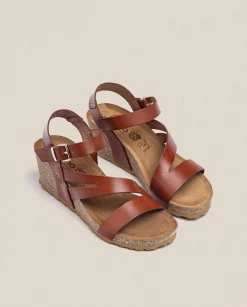 Cheap Wedge Sandal CADIZ-302 Brown Wedge Sandals