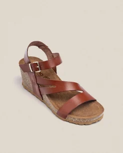 Cheap Wedge Sandal CADIZ-302 Brown Wedge Sandals