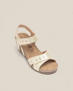 Outlet Wedge Sandal CADIZ-303 Gold Wedge Sandals