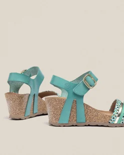 Fashion Wedge Sandal CADIZ-306 Green Wedge Sandals