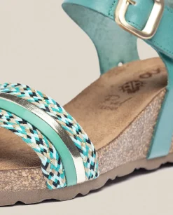 Fashion Wedge Sandal CADIZ-306 Green Wedge Sandals