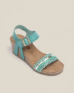 Fashion Wedge Sandal CADIZ-306 Green Wedge Sandals