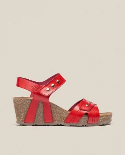 Cheap Wedge Sandal CADIZ-303 Red Wedge Sandals