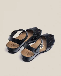 Store Wedge Sandal MONACO-047 Black Wedge Sandals