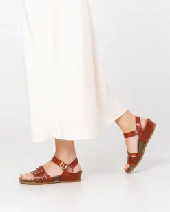 Cheap Wedge Sandal MONACO-051 Brown Wedge Sandals