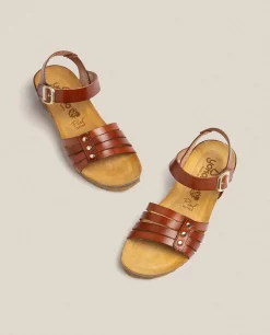 Cheap Wedge Sandal MONACO-051 Brown Wedge Sandals
