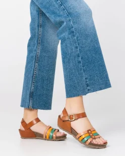 Outlet Wedge Sandal MONACO-051 Brown Wedge Sandals