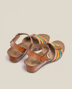 Outlet Wedge Sandal MONACO-051 Brown Wedge Sandals
