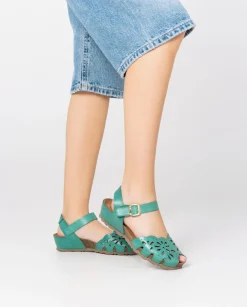 Discount Wedge Sandal MONACO-047 Green Wedge Sandals