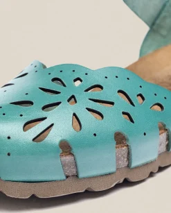 Discount Wedge Sandal MONACO-047 Green Wedge Sandals