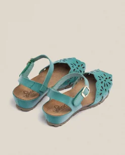 Discount Wedge Sandal MONACO-047 Green Wedge Sandals