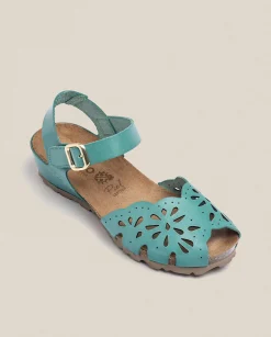 Discount Wedge Sandal MONACO-047 Green Wedge Sandals