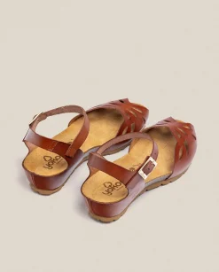 Clearance Wedged Sandal MONACO-003 Brown Wedge Sandals